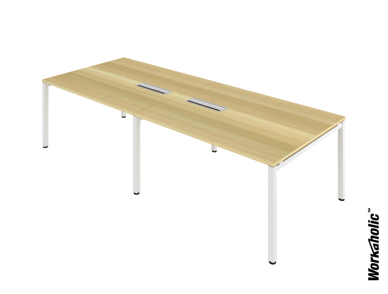 Workaholic™-one-series-3000W-straight-meeting-table-maple-oak_white