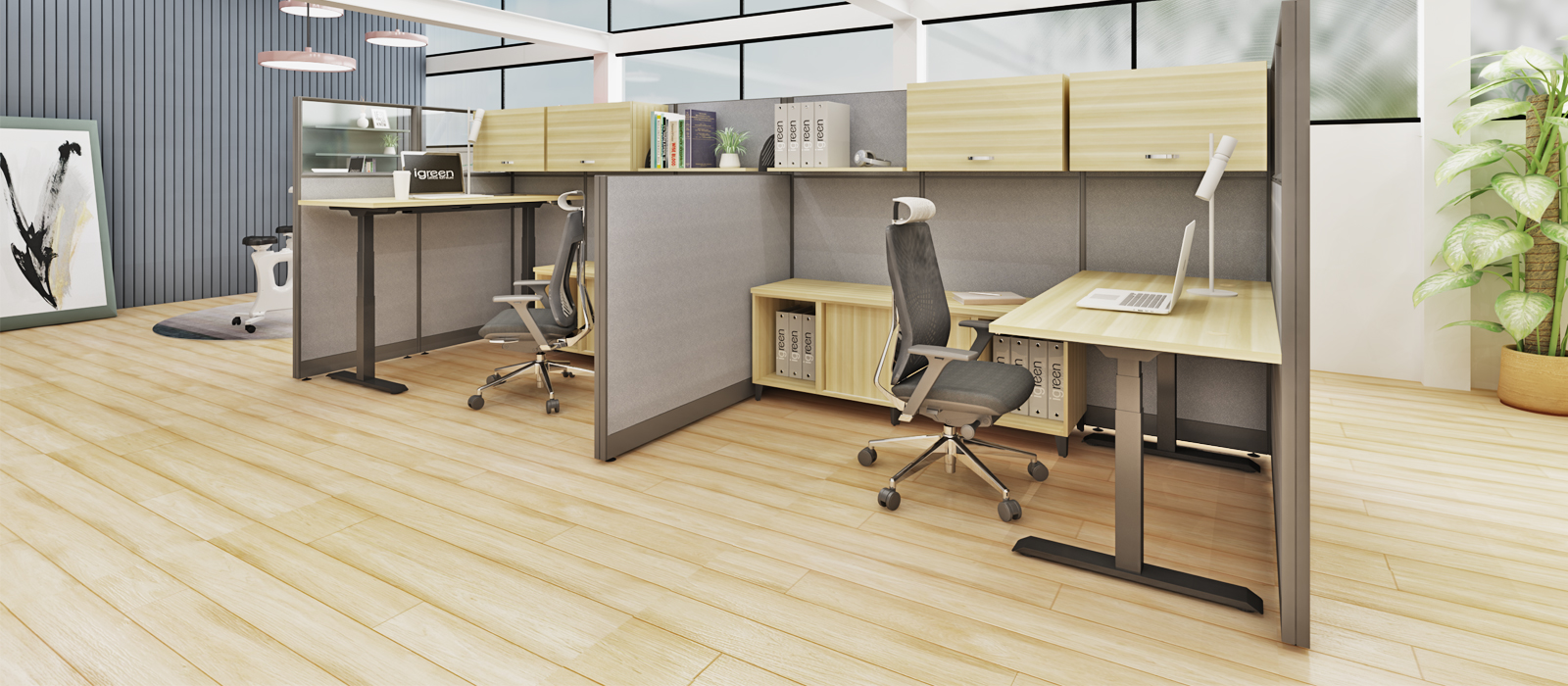 E7 Premium Height Standing Desk_Cubicle area