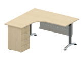 Tender Series Design Maple L-Shape Fixed Pedestal Office Desk Malaysia