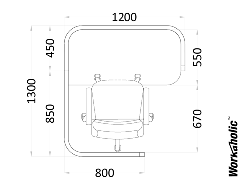 Workaholic™-Blanc-Seating-Booth-Measurements