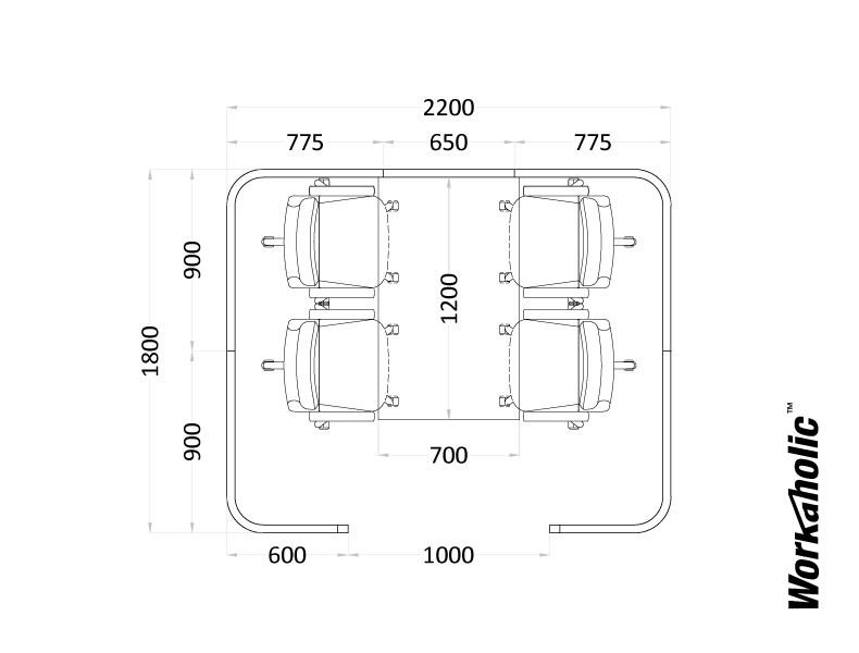 Workaholic™-Rain-Seating-Booth-Measurements