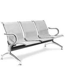 Metal Link® Silver 3 Seater Link Chair