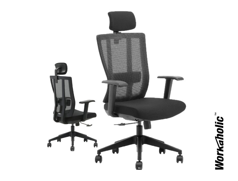 Workaholc™-i-Hyper+-Mesh-Seating-Ergonomic-Chair-Slanted-Front-View