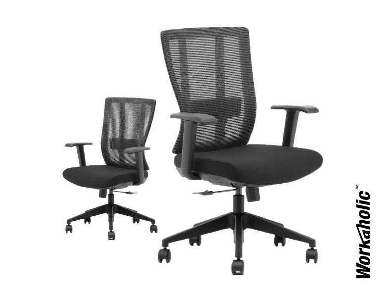 Workaholc™-i-Hyper+-Mesh-Seating-Ergonomic-Chair-Without-Headrest-Slanted-Front-View