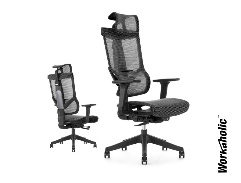 Workaholc™-Ergoscale-Mesh-Seating-Ergonomic-Chair-Slanted-Front-View