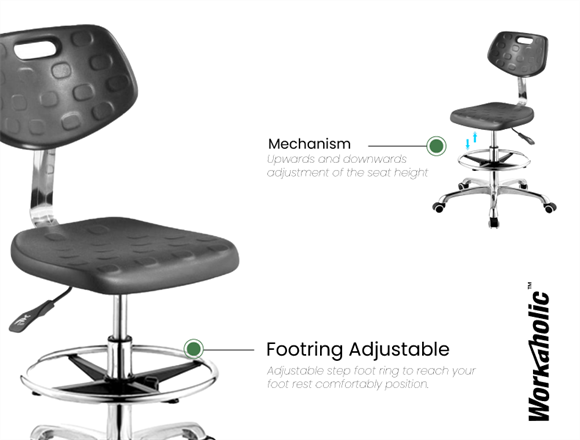 Height Adjust PU Lab Chair Laboratory with Footring - China Industrial Chair,  Office Chair