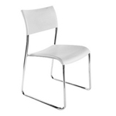 Vesna Series Chrome White Side Seating Chair