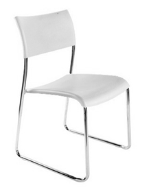 Vesna Series Chrome White Side Seating Chair