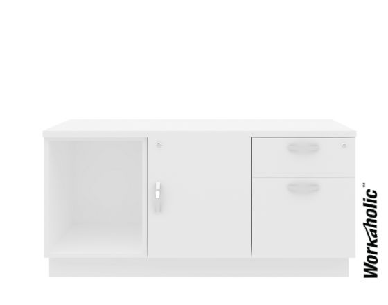 Workaholic™ 1200MM Width Cabinet Set Open Shelf + Swing Door + 2 Drawers