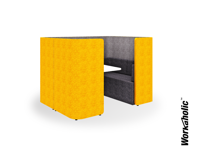 Workaholic™-Jaune-Seating-Booth-Slanted-Side-View