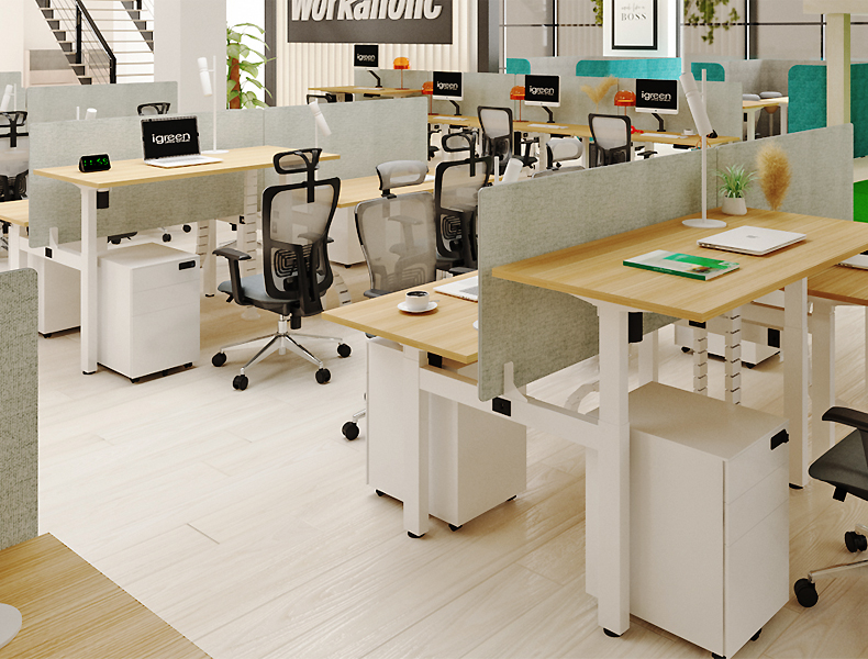 Workaholic™ dual bench standing desk EF1 workstation